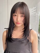 エトラ 渋谷店(etora) 韓国ヘア ミディアムレイヤーカット 小顔 ダークアッシュ"