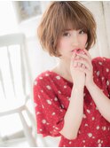 *mod's姪浜*…オレンジブラウンランダムパーマ小顔ウルフボブe