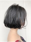 40代黒髪風白髪ぼかしハイライトボブ【Ruufus恵比寿渋谷】31577