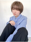 モテショートマッシュシアーベージュミルクティーブラウン（徳竹
