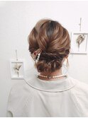 ヘアセット　ざっくりシニヨン