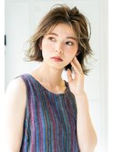 大人可愛いハイライトミディボブ20代30代40代50代