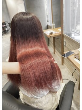 リーオオサカ(Lee Osaka) 【Lee大阪店】グラデーション×コーラルレッド/新出奈津樹