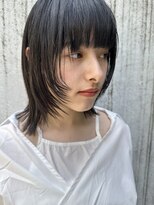 ソルトウォーター(SALT WATER) ボブウルフ　顔まわりカット　黒髪　小顔