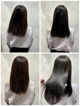 ウプヘアサロン ヘアカラーと共に、縮毛矯正で艶感を。