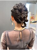 お呼ばれヘアセット/ねじねじアレンジ/ボブヘアアレンジ
