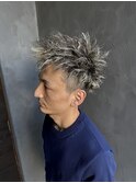 ホワイトメッシュ&ツイストパーマ