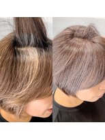 アルトル 池袋(altru)&nbsp;白髪ぼかしホワイトブラウンチェリーブラウンミニウルフ　元重