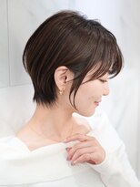 エリマ 横浜西口(elima) 横浜西口コンパクトショートブラウンショートカット丸みショート