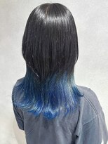 ブロッサム 上福岡店(Blossom)&nbsp;ロングウルフ/裾カラー/ブルー ［上福岡］