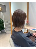 切りっぱなしボブ×アッシュベージュ