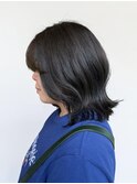 透明感ミディアムオリーブグレージュ×大人ボブ×秋カラー
