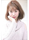 HoLan☆ヌーディーベージュカラーx前下がりボブxフリンジバング