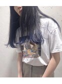 毛先カラーネイビー
