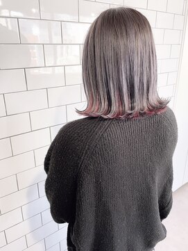 ブルー(BLUE) 《Blue》#インナーカラー #切りっぱなし#ラベンダーグレイ