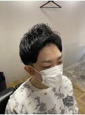 ビジネスマンツーブロックアップバング