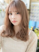 カバーヘア ブリス 上尾西口店(COVER HAIR bliss) ■ミルクティーピンク小顔くせ毛風カール312★上尾20代30代40代