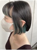オシャレなインナーカラー☆シアーグリーン☆