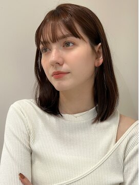 レア 表参道(L'ea) ☆黒髪クラゲヘアーオリーブグレー小顔ココアベージュ