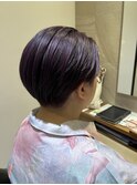 パープルカラー/ハンサムショート/ショート/刈り上げ女子