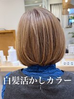 コノアラボ 守谷店(Conoah labo) 脱白髪染めハイライト/白髪ぼかし/切りっぱなしボブ