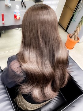 ソア 渋谷(soar) ピンクブラウンエアリーロング美髪韓国小顔似合わせカット