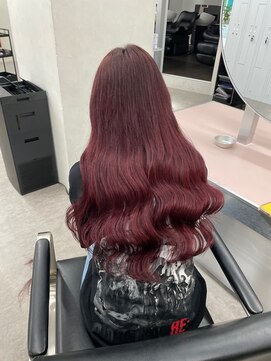 ティント 梅田(Tint) 【Fumina】ボルドーロング/エクステ80本