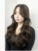 ブラウンべージュカラー顔周り小顔レイヤー髪質改善透明感カラー