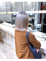 ヲタク(wotaku.)&nbsp;ラベンダーカラーホワイトカラーハイトーンカラー外はねボブ艶髪