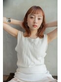 大人かわいい前髪セシルカットココアブラウンフリンジウェーブ