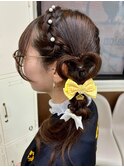 【編み込みハートツイン/推し活/ヘアセット】