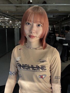 ロジ(loji) 姫カットボブ×サーモンピンク