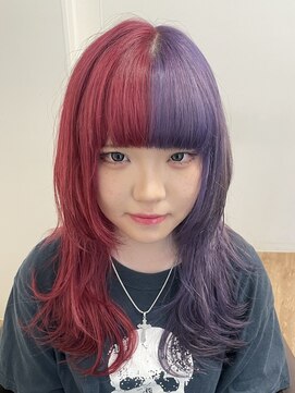 ジ エクト ヴィシア 心斎橋店(The Ect VIXIA) ツートーンカラー/チェリーレッド/バイオレット/ブリーチ1回