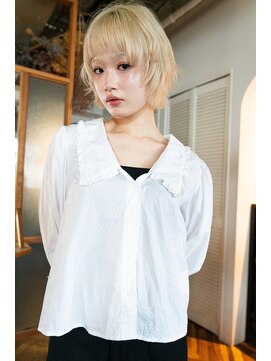 ホーミートウキョウ(HOMIE TOKYO) ボブレイヤー/ホワイトブロンド/ブリーチ/イメチェン/前髪/美髪