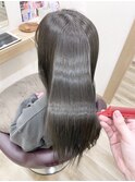 ロング/オリーブグレー/グレージュ/髪質改善ヘアカラーエステ