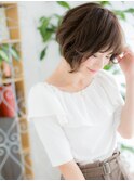 千早/髪質改善/くすみベージュ☆ふわマッシュフェザーショートc