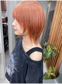 【トレンド】アプリコットオレンジカラー　くびれヘア　
