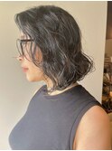 20代30代40代くせ毛風パーマミルクティアッシュ透明感小顔