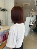 ◎ブリーチなし透明感ボルドーカラー×韓国風ボブカット