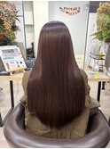 秋のピンクブラウン ワインカラー 髪質改善トリートメント