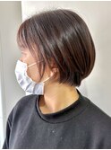 着物ヘア/ダークアッシュ/ミディアムレイヤーカット/天王町YS29