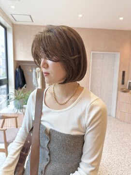 オン キャナルシティ博多前店(on) 【博多の哉汰】ミルクブラウン×ボブ 透明感のあるベージュ