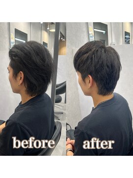 ヘアサロン ドットプラス 町田店(dot. plus) ミルクティーブロンド/ダークブルー/デジタルパーマ/町田
