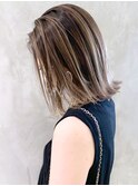 バレイヤージュボブ_外ハネボブセクションカラー_ba302082