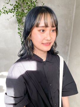 トゥコ(tuco) インナーカラーフェイスフレーミングネイビーブルーブラック