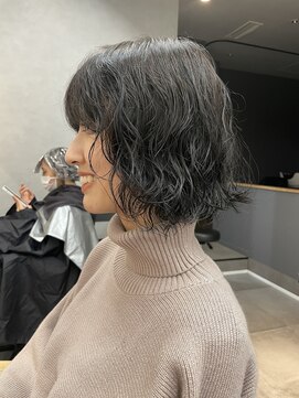 サンド 表参道(sand) ショートボブパーマ20代30代40代イヤリングカラー大人可愛い