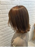 韓国ボブ外ハネ×ブラウンオレンジカラー￥10900