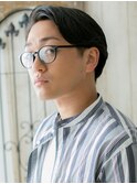 七三分けオールバック黒髪モテセミウェットスタイルh仙台