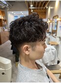 【学生人気】ショートアップバング ナチュラルパーマ