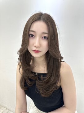 ヴィオットバイサロン(Viot by Salon) 小顔ブリーチなし黒髪ネビージュワンレンローレイヤーボブルフ